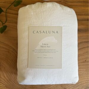 Casaluna Linen Sheet Set - Full - White